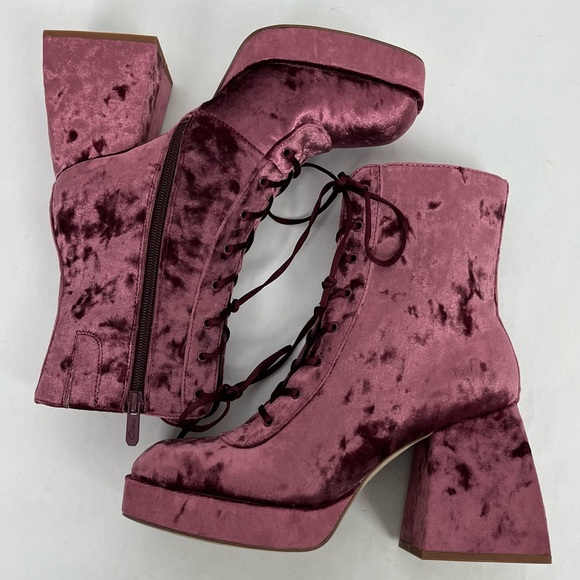 Circus by Sam Edelman Kia Velvet Heeled Boots - Purple - Picture 9 of 10